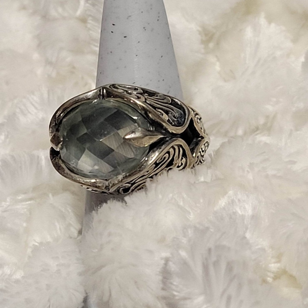 BEAUTIFUL Carolyn Pollack Green Gemstone Ring - Picture 11 of 11
